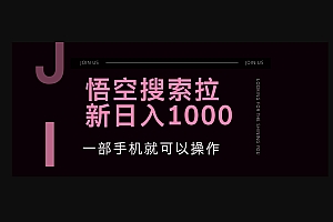 悟空搜索类拉新 蓝海项目 一部手机就可以操作 教程非常详细