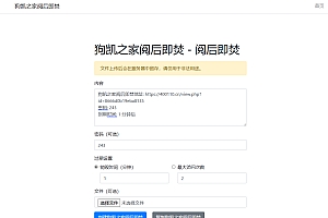 阅后即焚平台系统源码 PHP版本
