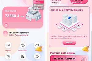 价值500u的trx粉色UI多语言理财系统源码