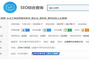 企查查SEO亮点分析、采集+精准词库=高权重