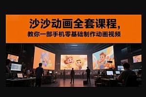 沙沙动画全套课程,教你一部手机零基础制作动画视频