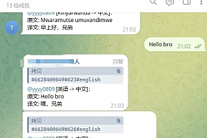 telegram AI全自动翻译客服机器人源码/带视频搭建教程/聊天翻译