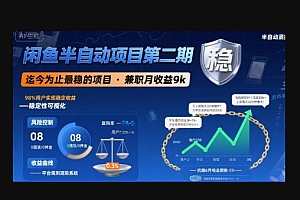 闲鱼半自动项目第二期,可能是迄今为止最稳的项目,兼职月收益9k