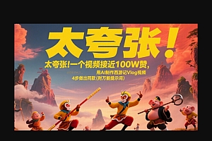 太夸张!一个视频接近100W赞,用AI制作西游记Vlog视频,全流程拆解来了(附万能提示词)