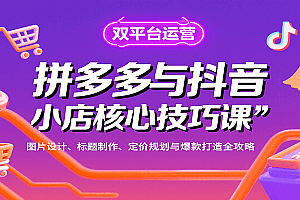 拼多多与抖音小店核心技巧课,图片设计、标题制作、定价规划与爆款打造全攻略