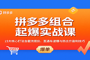 拼多多组合起爆实战课:15大核心打法含截流提价、直通车速爆与防比价盈利技巧