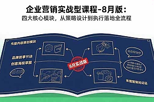 企业营销实战型课程-8月版:四大核心模块,从策略设计到执行落地全流程