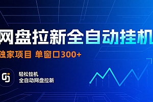 网盘拉新全自动挂机项目 独家稳定 单窗口轻松日入300+ 可矩阵