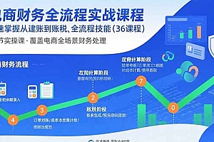 电商财务全流程实战课程:快速掌握从建账到报税的全流程技能(36节课)