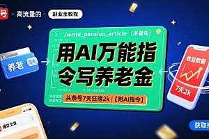用AI万能指令写养老金,头条号7天狂撸2k【附AI指令】