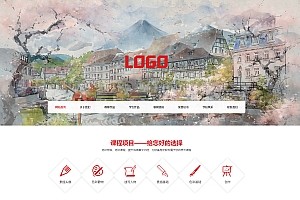 (自适应手机端)美术培训机构网站模板 画室画廊网站源码下载