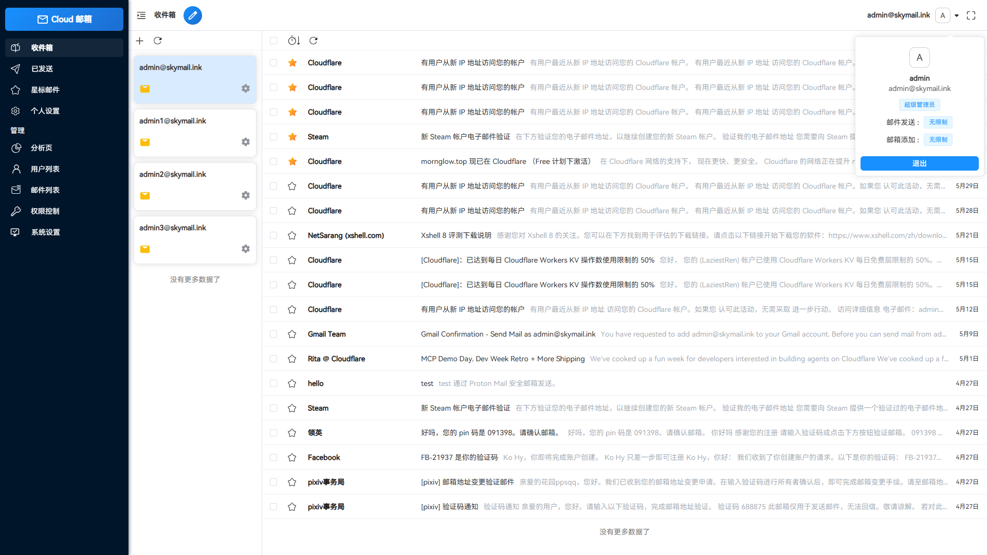 Email邮箱服务系统,支持邮件发送TG转发,无需服务器可部署到Cloudflare平台